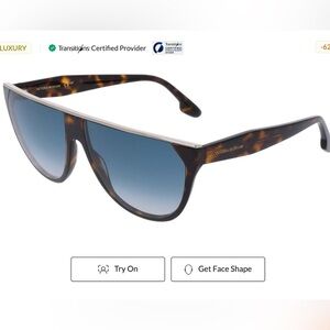 NEW Victoria Beckham sunglasses VB682S 234 Tortoise gradient blue